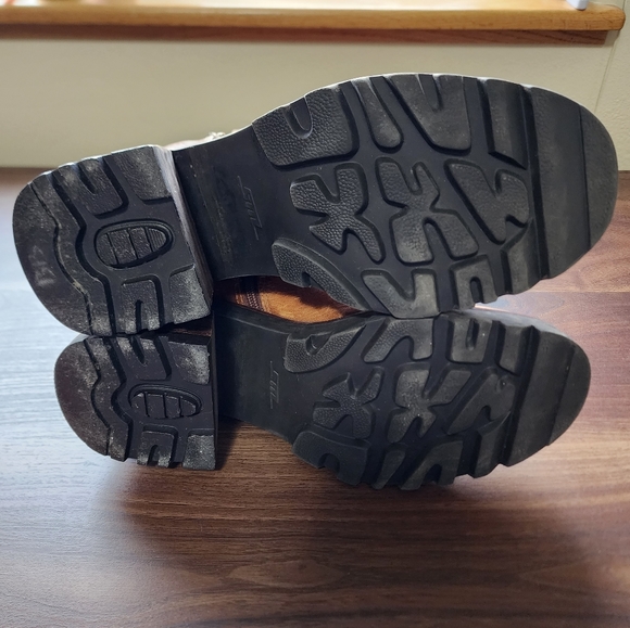 Vintage Steve Madden Fender Cognac Chunky Stacked Heel Boots - Picture 7 of 11